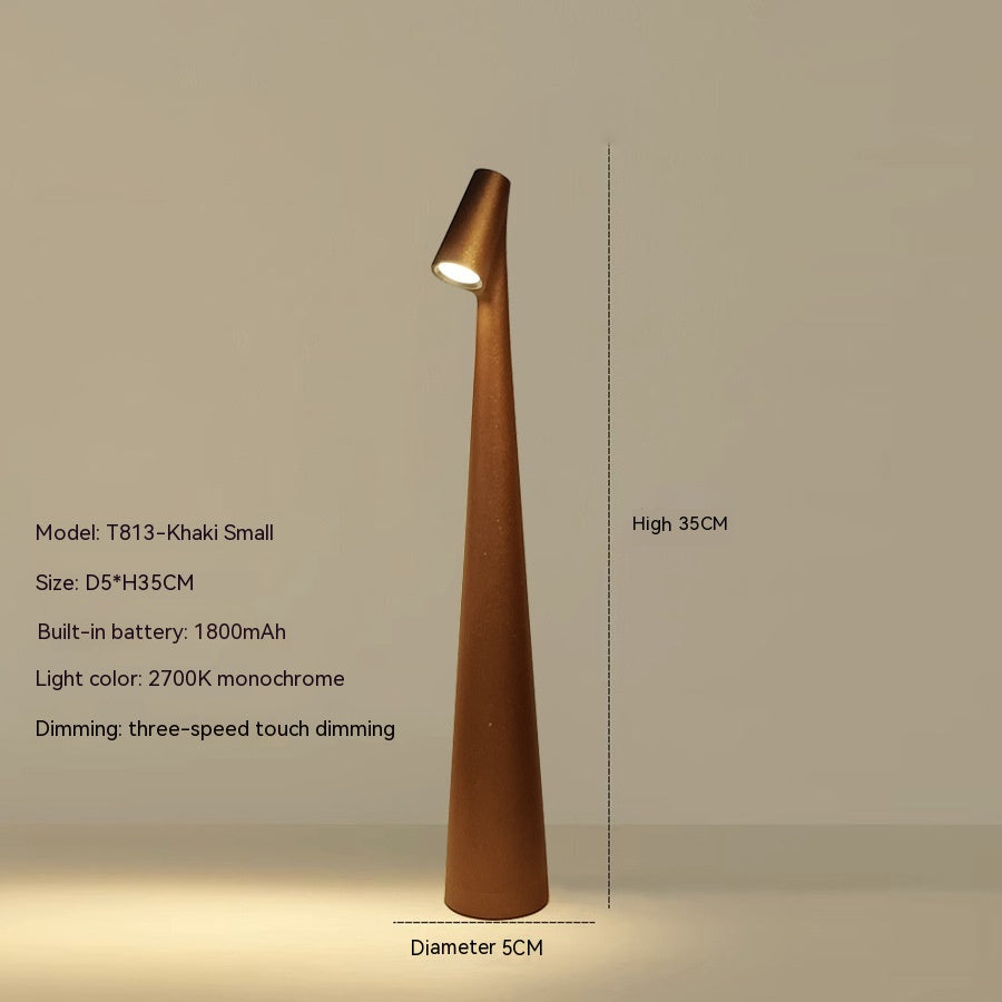 Genopladelig Trådløs LED Bordlampe i Metal og Glas