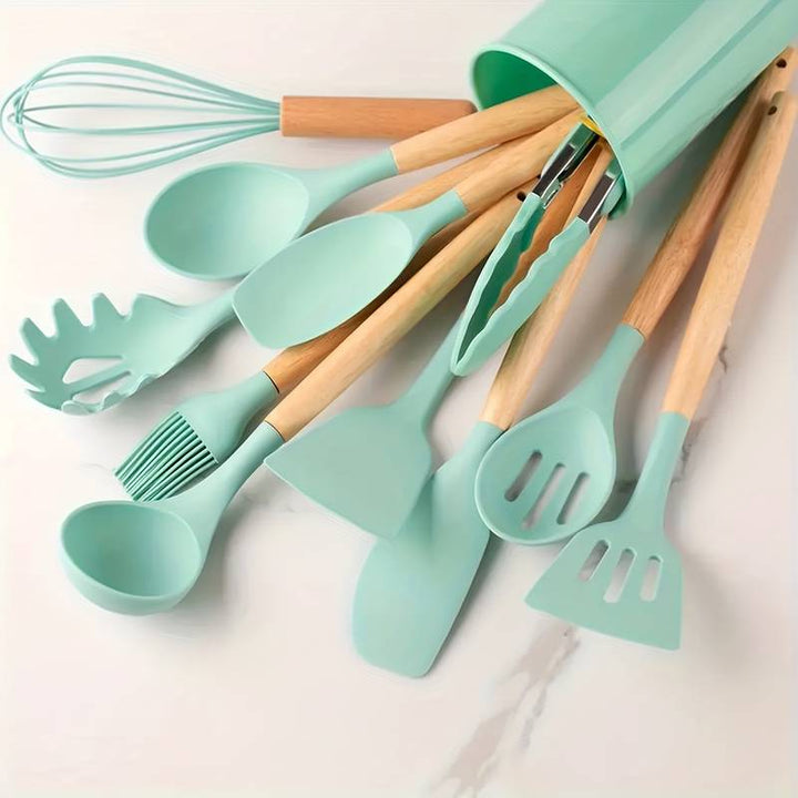 Varmebestandigt Silicone Køkkenredskabs Sæt med Non-Stick Design