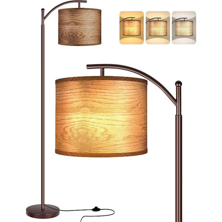 Industriel Metal Gulvlampe med 3 Farvetemperaturer og Udskiftelige Hvide Skærme
