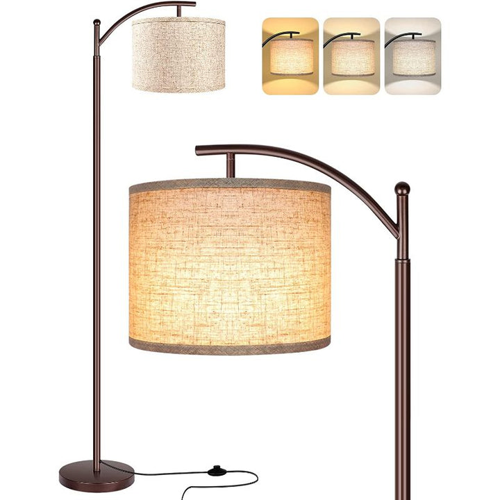 Industriel Metal Gulvlampe med 3 Farvetemperaturer og Udskiftelige Hvide Skærme