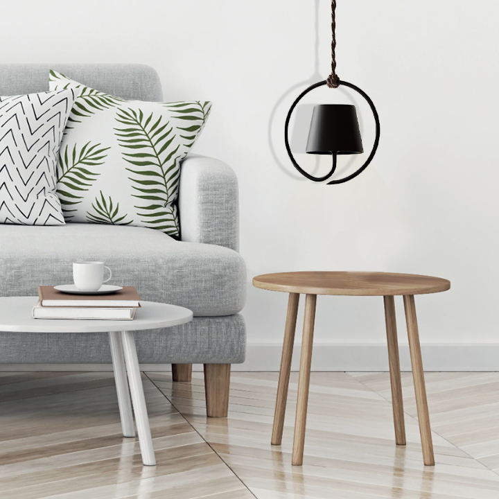 Justerbar Scandi LED Pendellampe i Sort/Hvid