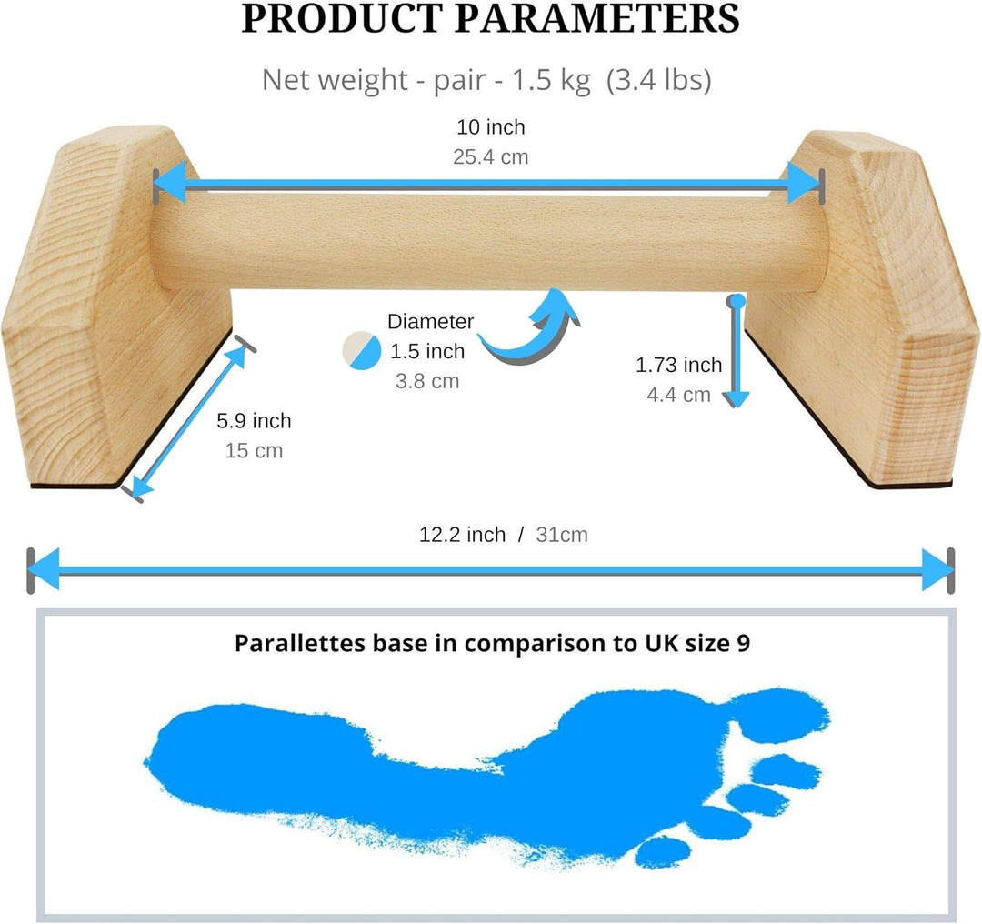 Ergonomiske Træ Push-Up Bars med Skridsikkert Greb