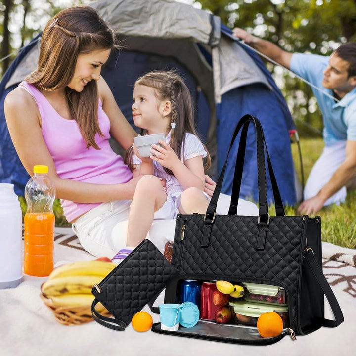 Isoleret Laptop- og Frokost Tote Taske med Dobbelt Rum