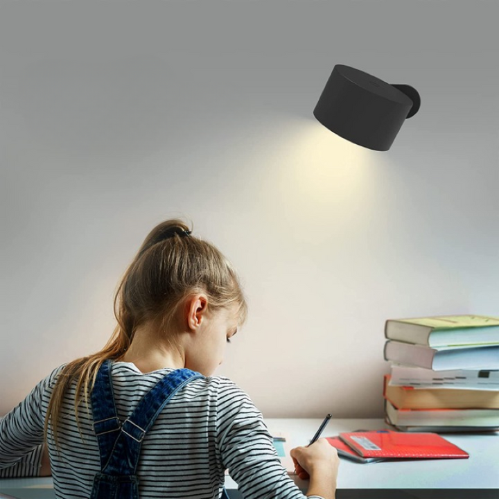 Genopladelig LED Væglampe med Berøringskontrol og 360° Magnetisk Rotation