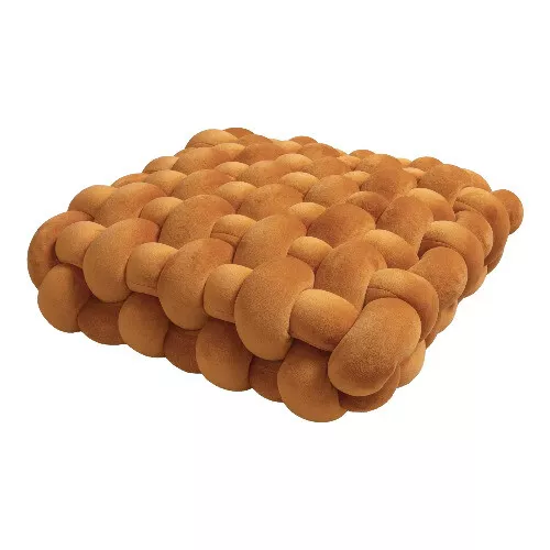 Håndlavet Blød Plush Knude Pude i Firkantet Design