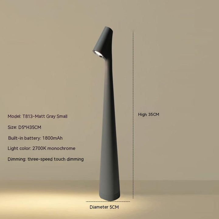 Genopladelig Trådløs LED Bordlampe i Metal og Glas