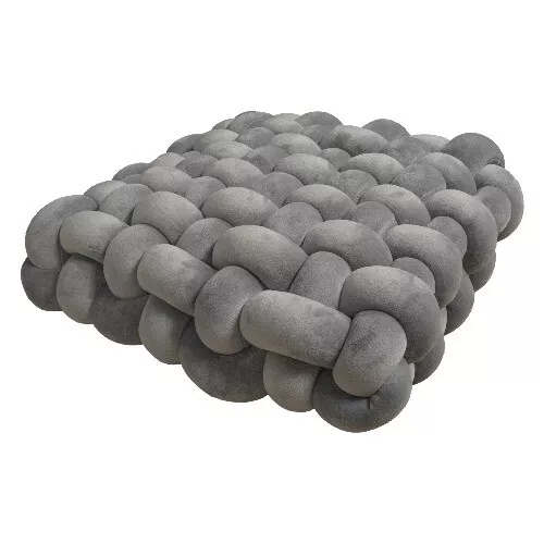 Håndlavet Blød Plush Knude Pude i Firkantet Design