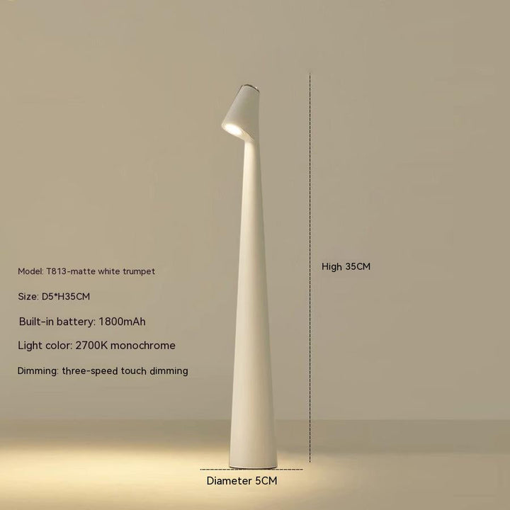 Genopladelig Trådløs LED Bordlampe i Metal og Glas