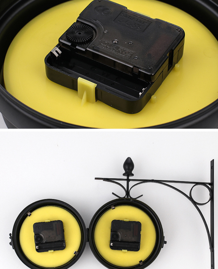 Dobbelt-Sidet Vintage Jern Vægur med Analog og Digital Display