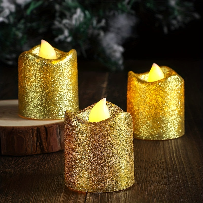 Glitrende LED Stearinlys uden Flamme