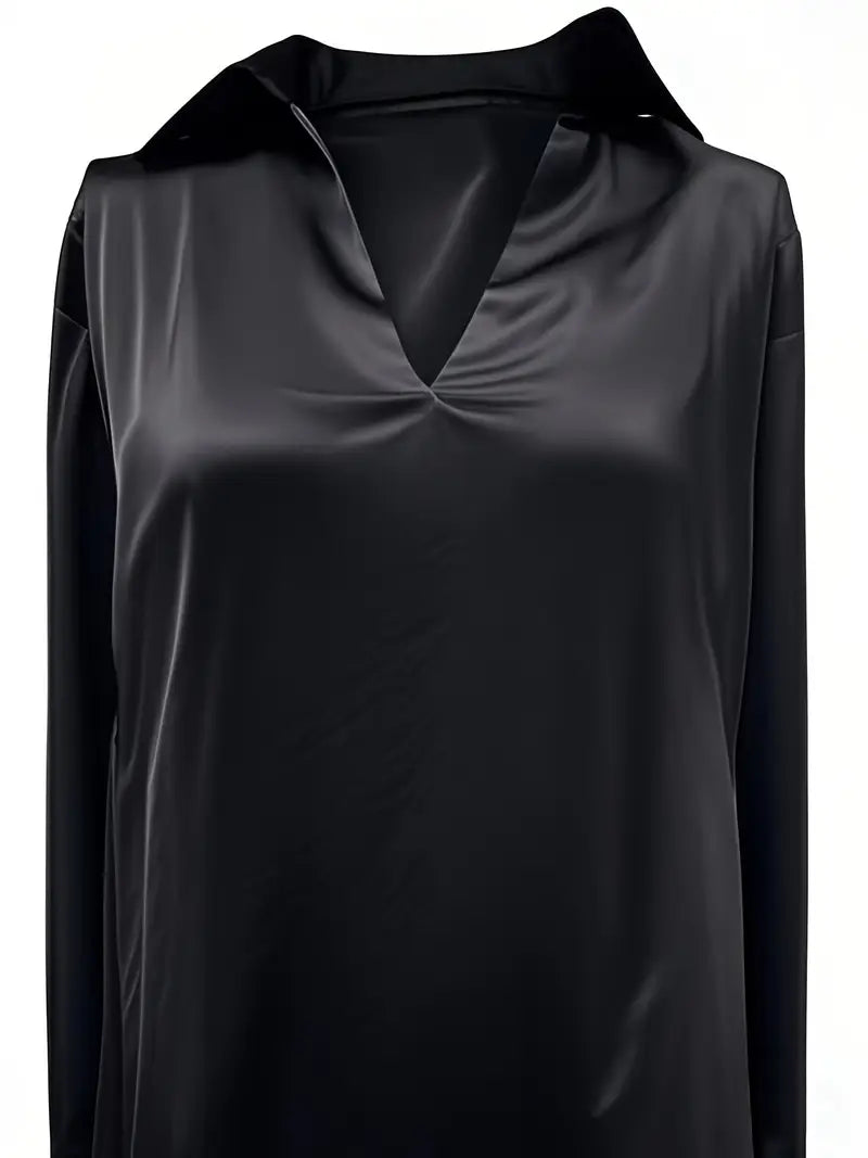 Eva™ | Luksus Satin V-Hals Bluse