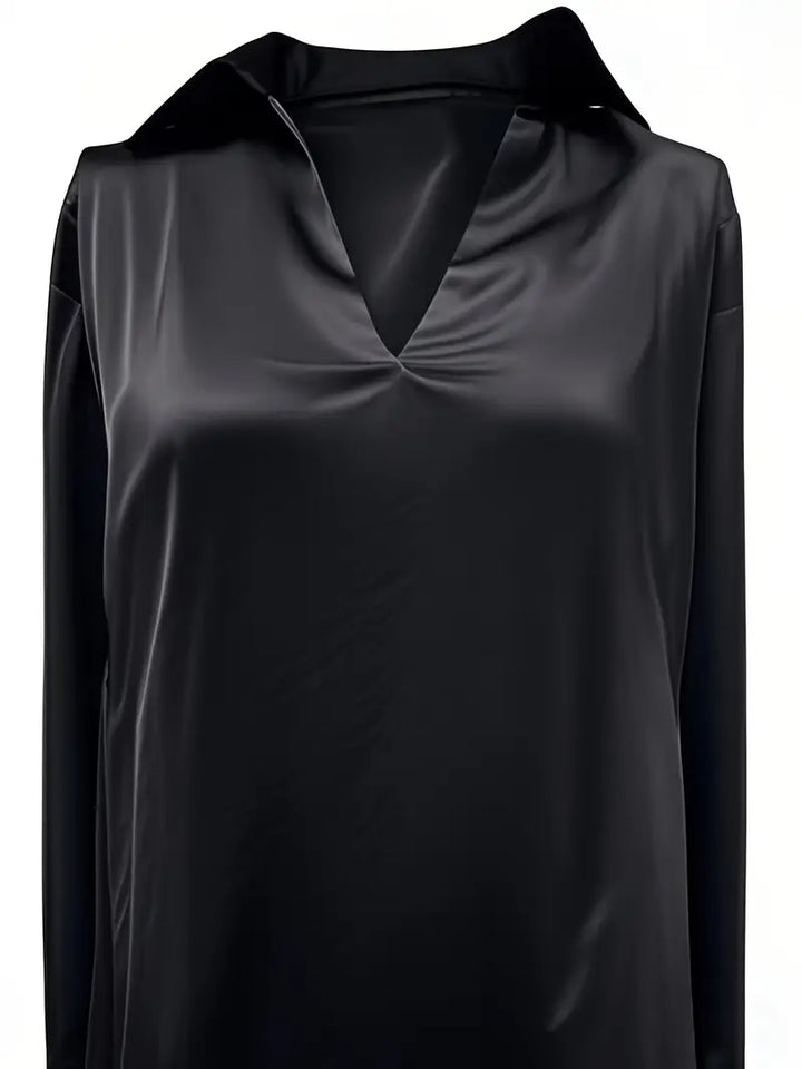 Eva™ | Luksus Satin V-Hals Bluse