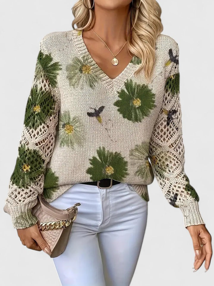 Mae™ | Elegant Sweater med Blomster Mønster