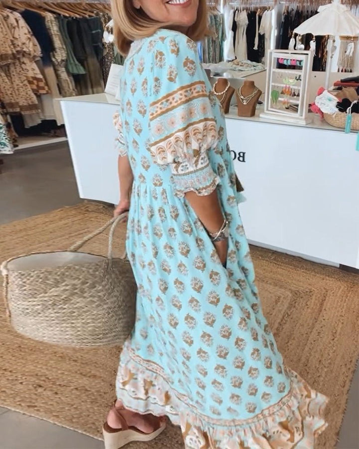 Audrey™ | Boho Midi Fringing Kjole