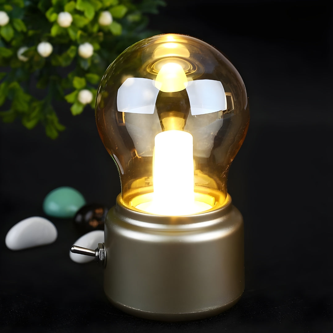 Genopladelig Retro LED Bordlampe med USB Opladning