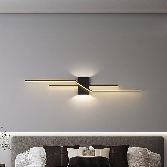 Moderne Sort og Guld LED Væglampe med Minimalistisk Design