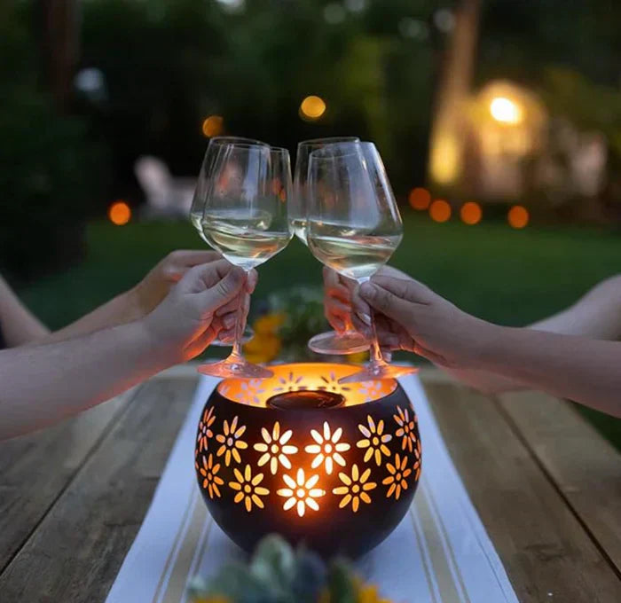 Blomsterdesign LED Stearinlys Lampe til Varm Belysning