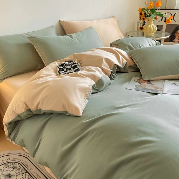Satin Duvet Cover Sæt med Lynlås og Puder 100% Satin