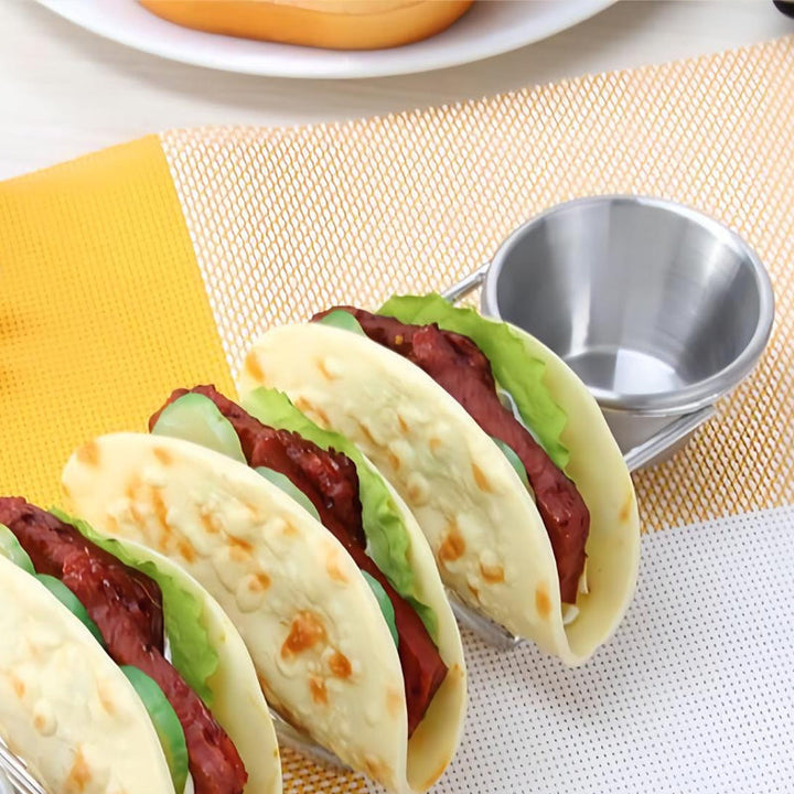 Rustfrit Stål Taco Holder med Håndtag