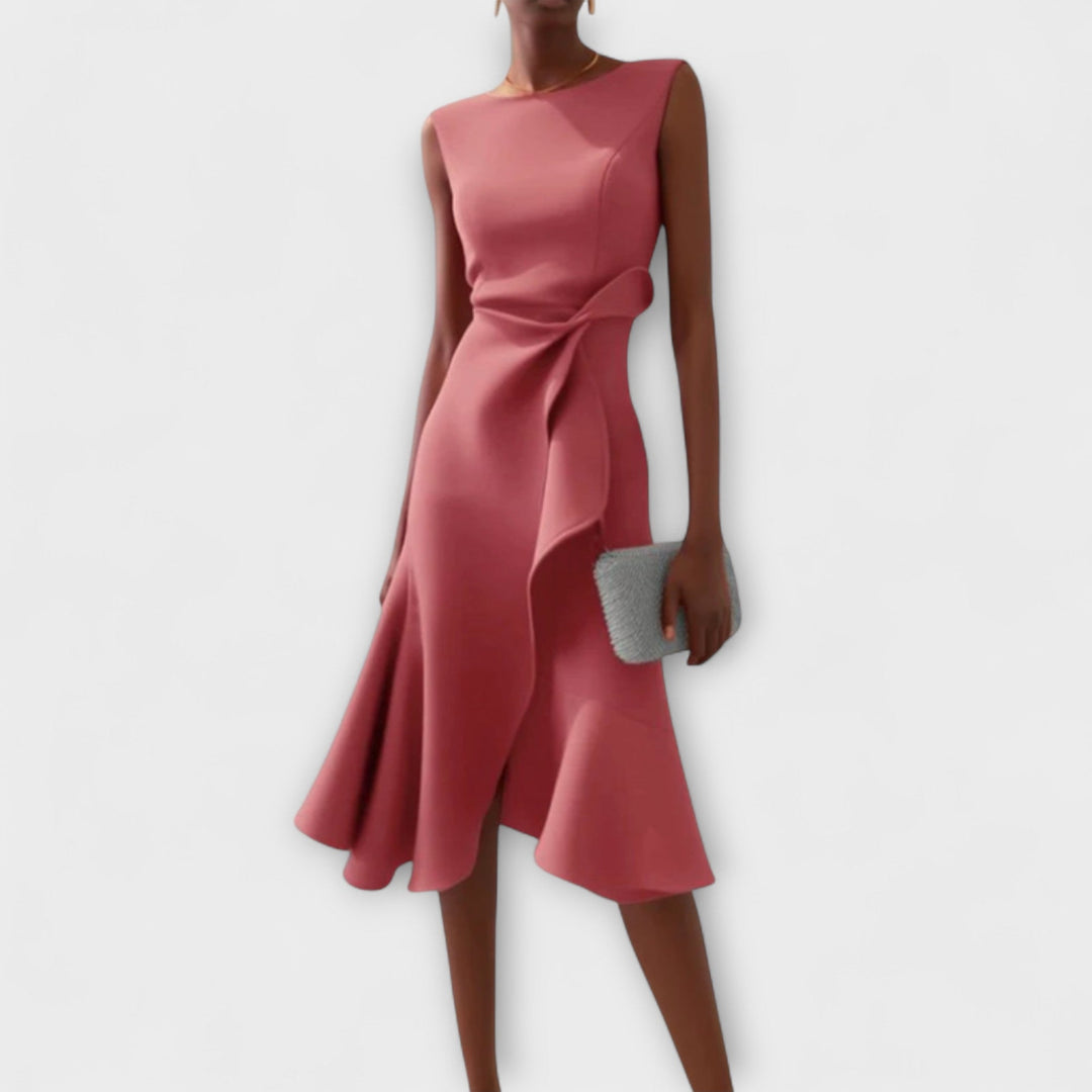 Sheila™ | Draperet Asymmetrisk Midi Kjole