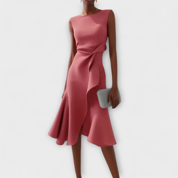 Sheila™ | Draperet Asymmetrisk Midi Kjole