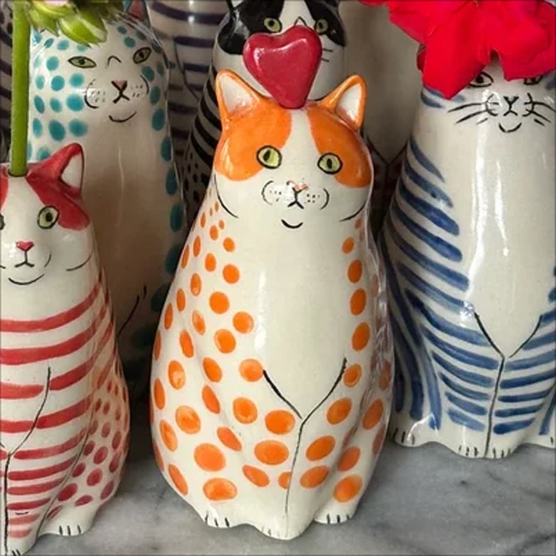 Prikket Kat Keramisk Vase til Indendørs Dekoration