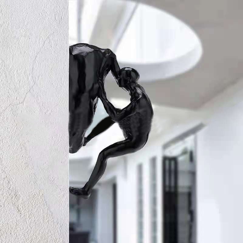 3D Klatrevæg Skulptur i Sort Harpiks