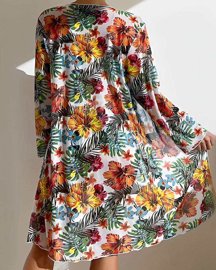 Juanita™ | Tropisk Print Bikini Sæt med Cover-Up