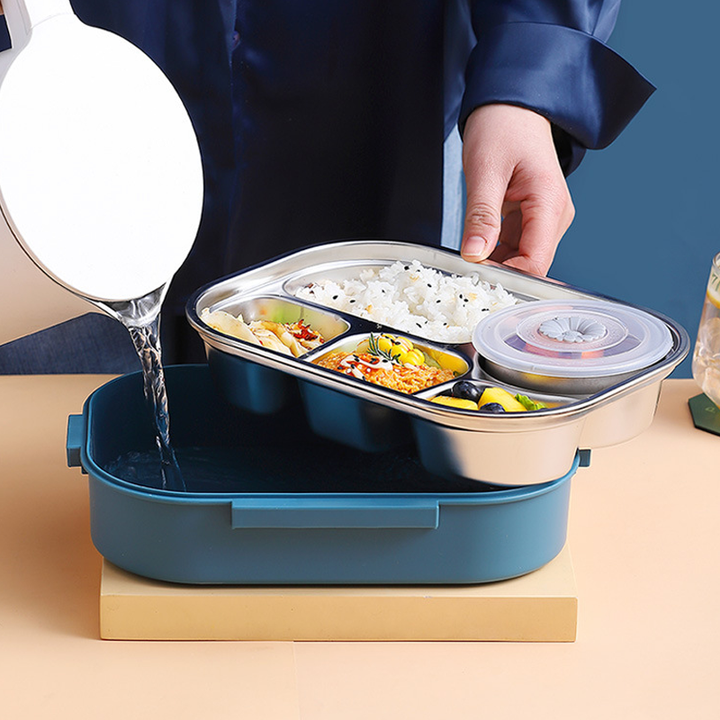 Isoleret Rustfrit Stål Bento Madkasse med Rumdeling