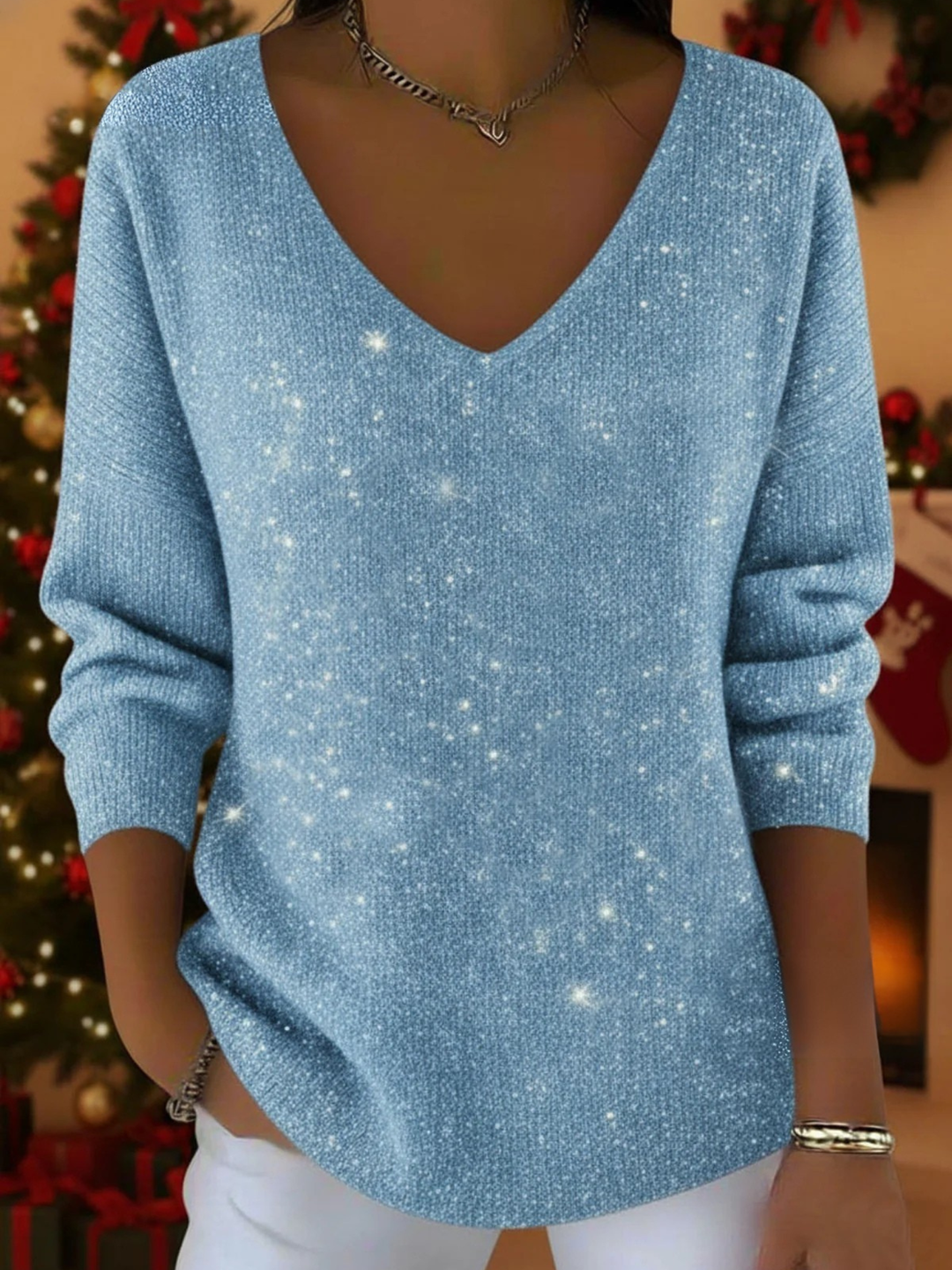 Georgia™ | V-Hals Festlig Sweater