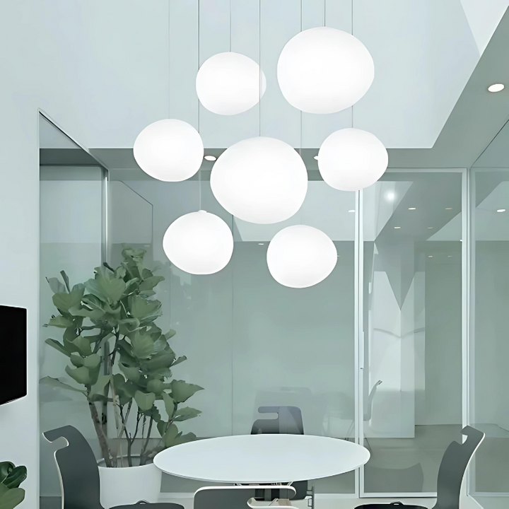 Glas Pebble Pendel Lys i Hvid - Moderne Design