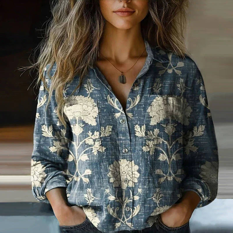Rebecca™ | Vintage Bohemian Mønster Bluse