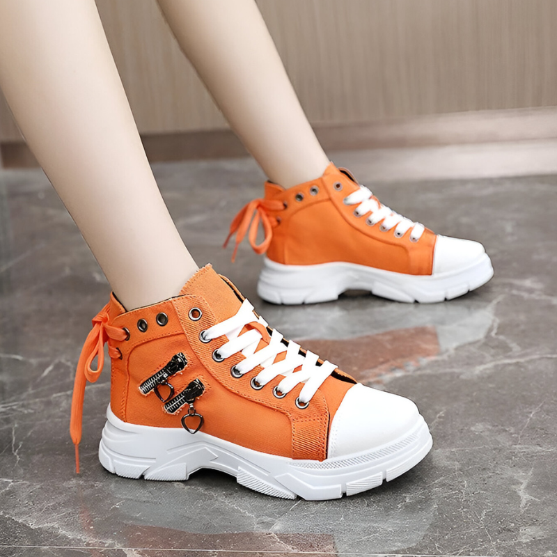 Chunky Sole High Sneakers with Decorative Details