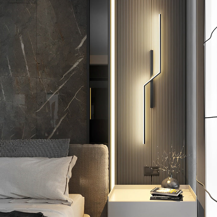 Moderne Sort og Guld LED Væglampe med Minimalistisk Design