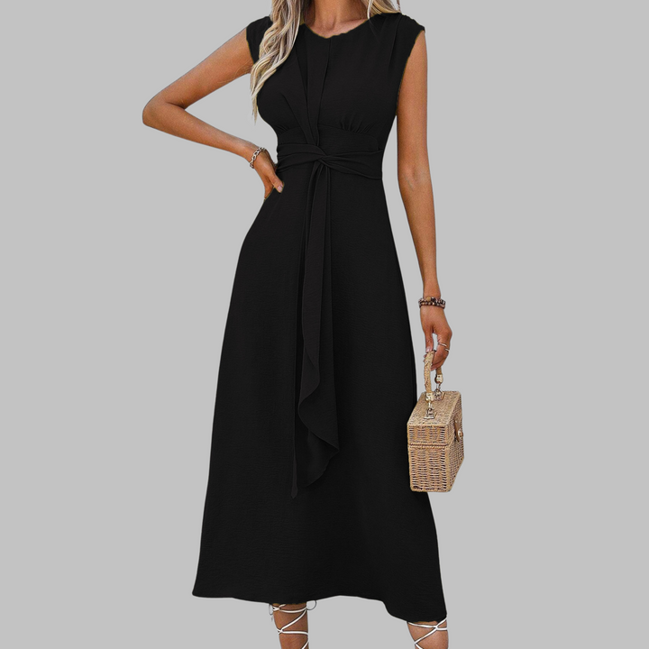 Bridgette™ | Elegant Ærmeløs Maxi Kjole med Rund Hals