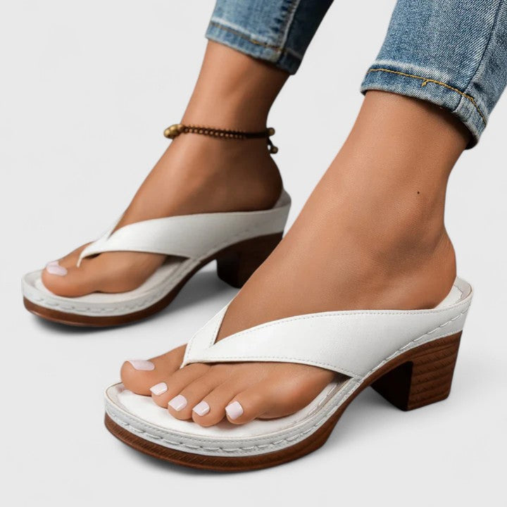 Birgit | Dame Chunky Heel Tåsplit Sandaler