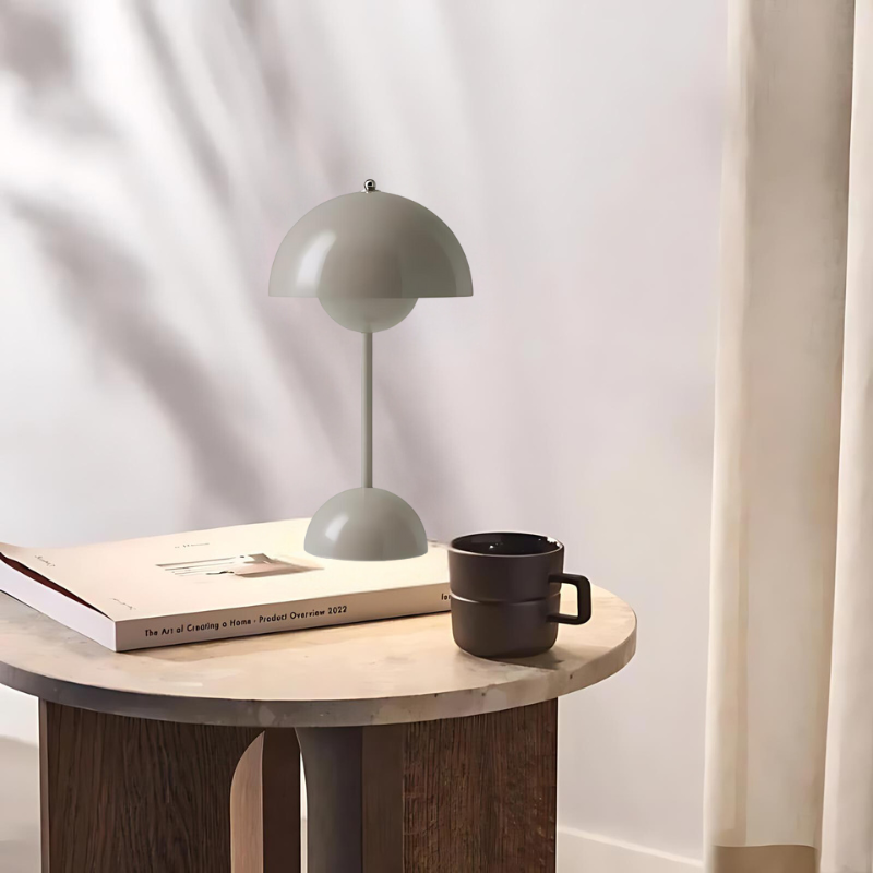 Moderne Genopladelig Berøringsstyret Bordlampe i Svampedesign