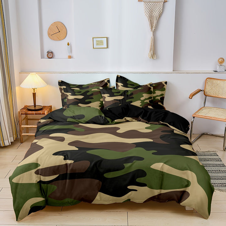 Chic Camouflage Duvet Cover Sæt i Blød Polyester/Bomuldsblanding