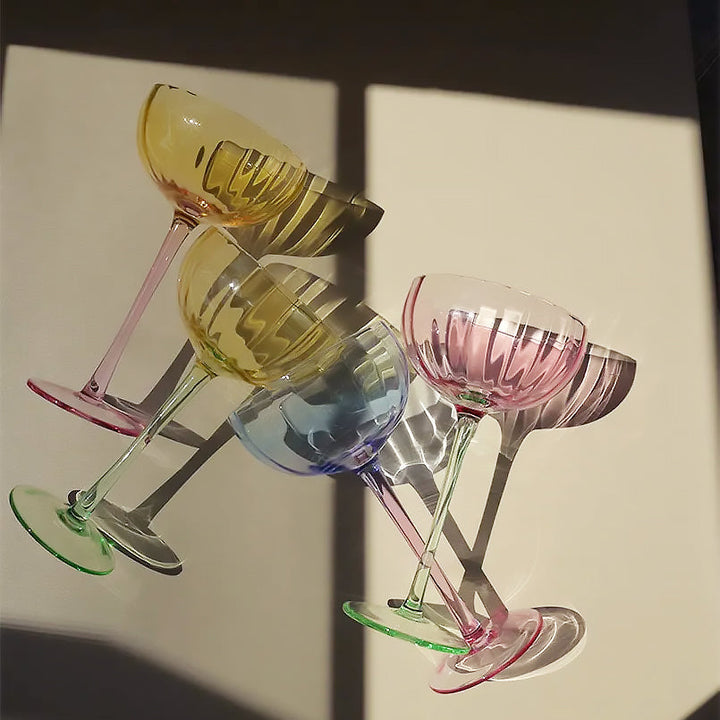 Græskarformede Krystal Champagneglas med Elegant Halsdesign
