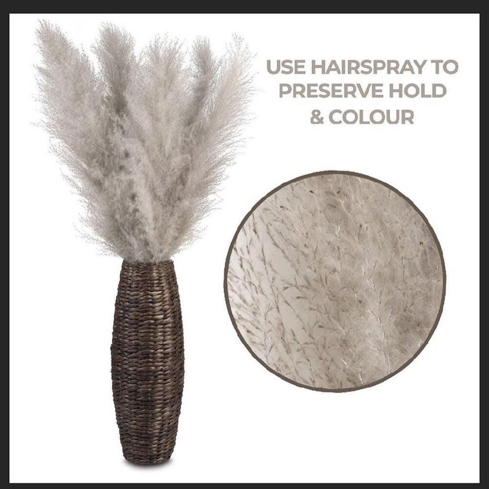 Naturlig Tørret Pampas Græs Buket i Hvid, Beige og Grå - 80 cm Fluffy Dekoration