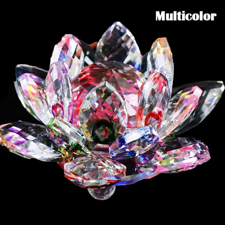 80mm Krystal Lotus Blomst Ornament til Feng Shui