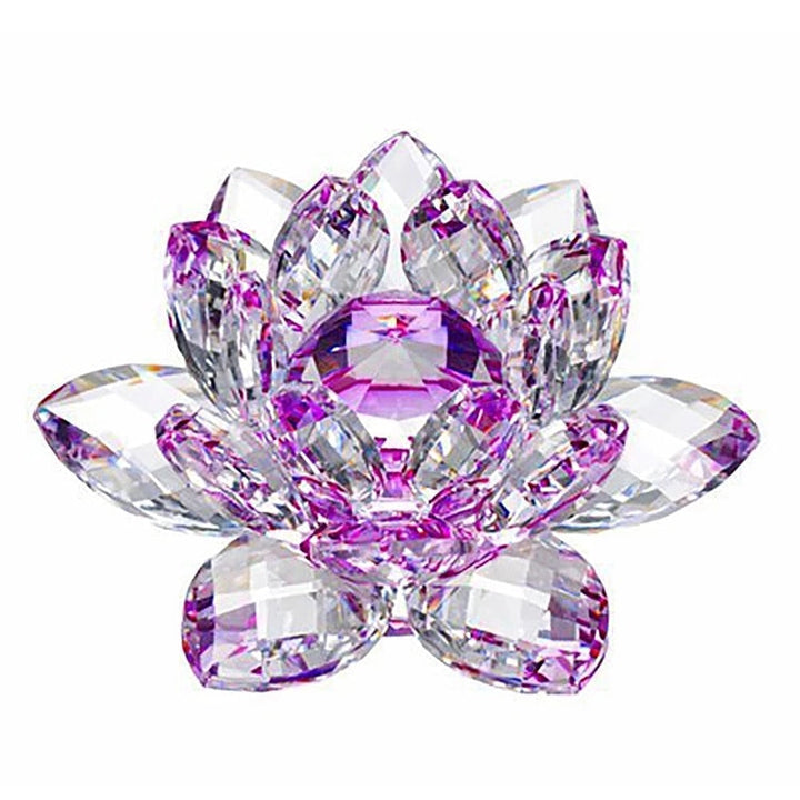 80mm Krystal Lotus Blomst Ornament til Feng Shui