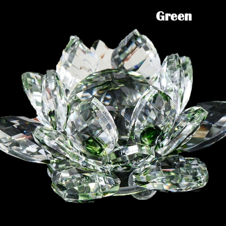 80mm Krystal Lotus Blomst Ornament til Feng Shui
