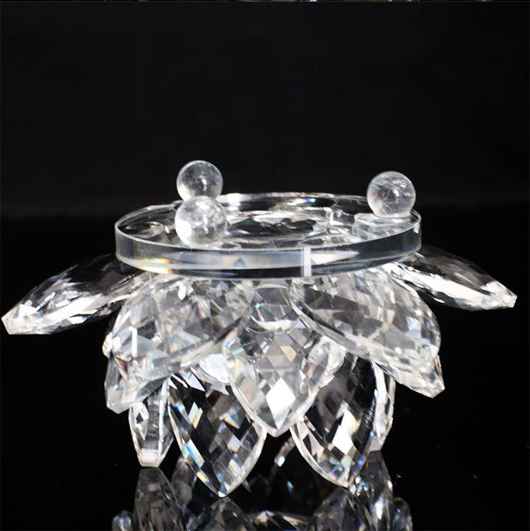 80mm Krystal Lotus Blomst Ornament til Feng Shui