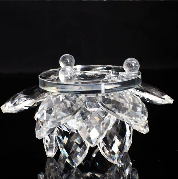80mm Krystal Lotus Blomst Ornament til Feng Shui
