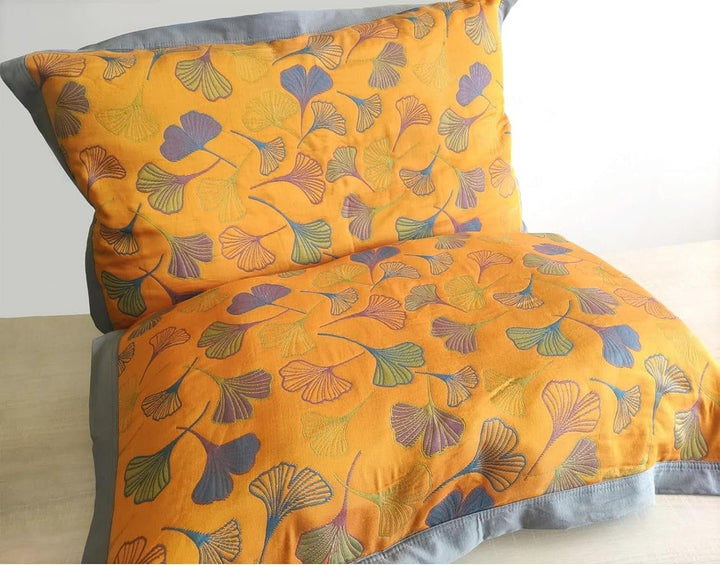 Åndbart Bomulds Pudebetræk med Ginkgo Blad Design