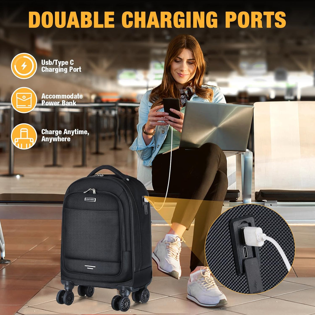 Rullende Laptop Rygsæk 30L med 4 Spinner Hjul
