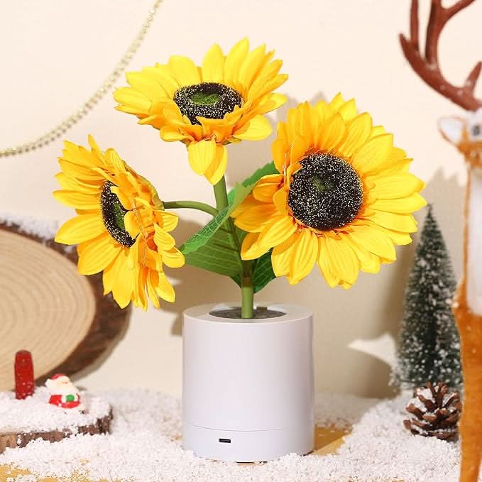 Solskins LED Bordlampe med Genopladeligt Batteri og Naturligt Design