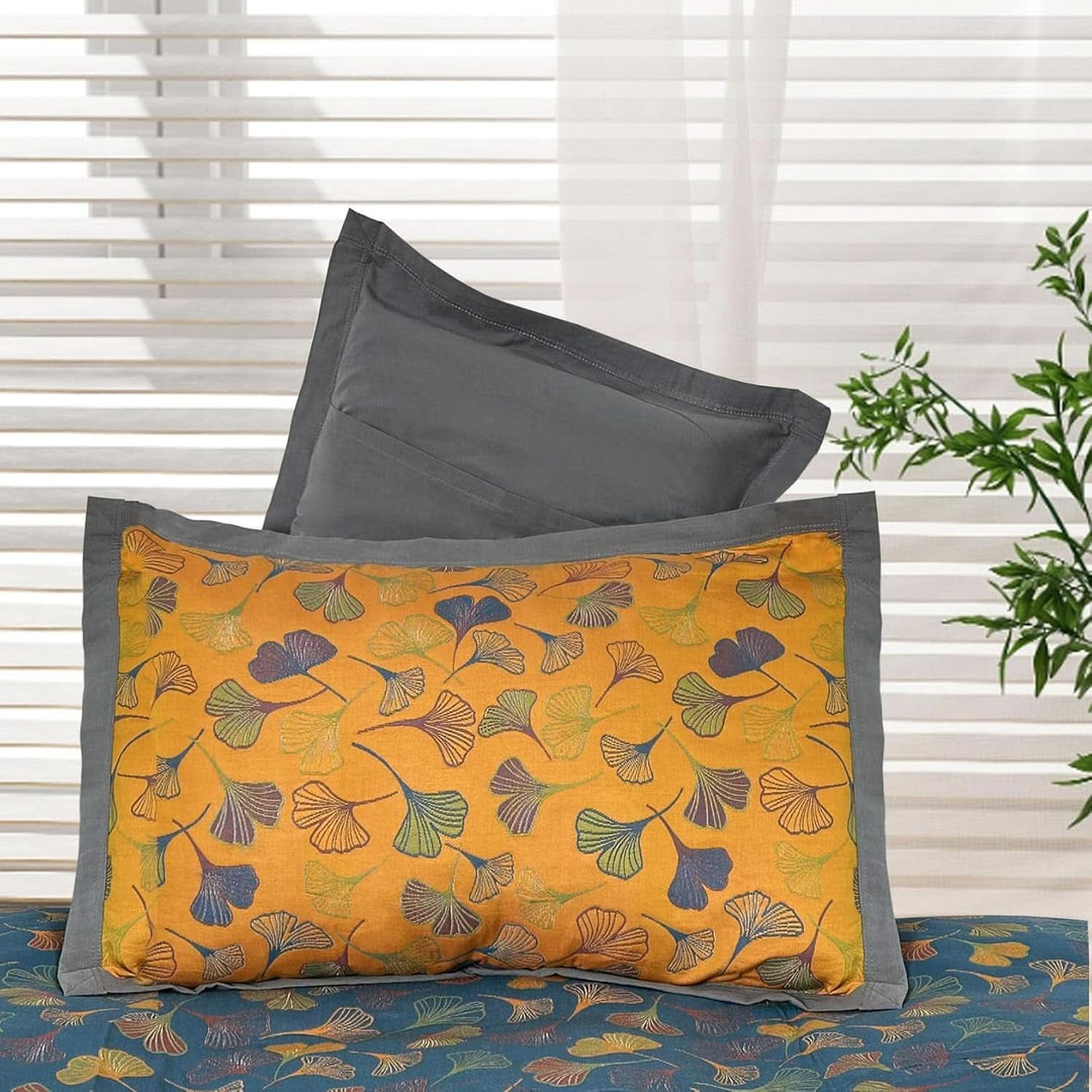 Åndbart Bomulds Pudebetræk med Ginkgo Blad Design