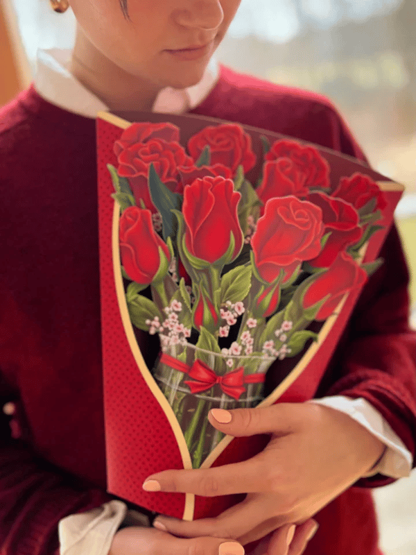 Realistisk Pop-up Blomsterkunst med Hilsen Kort